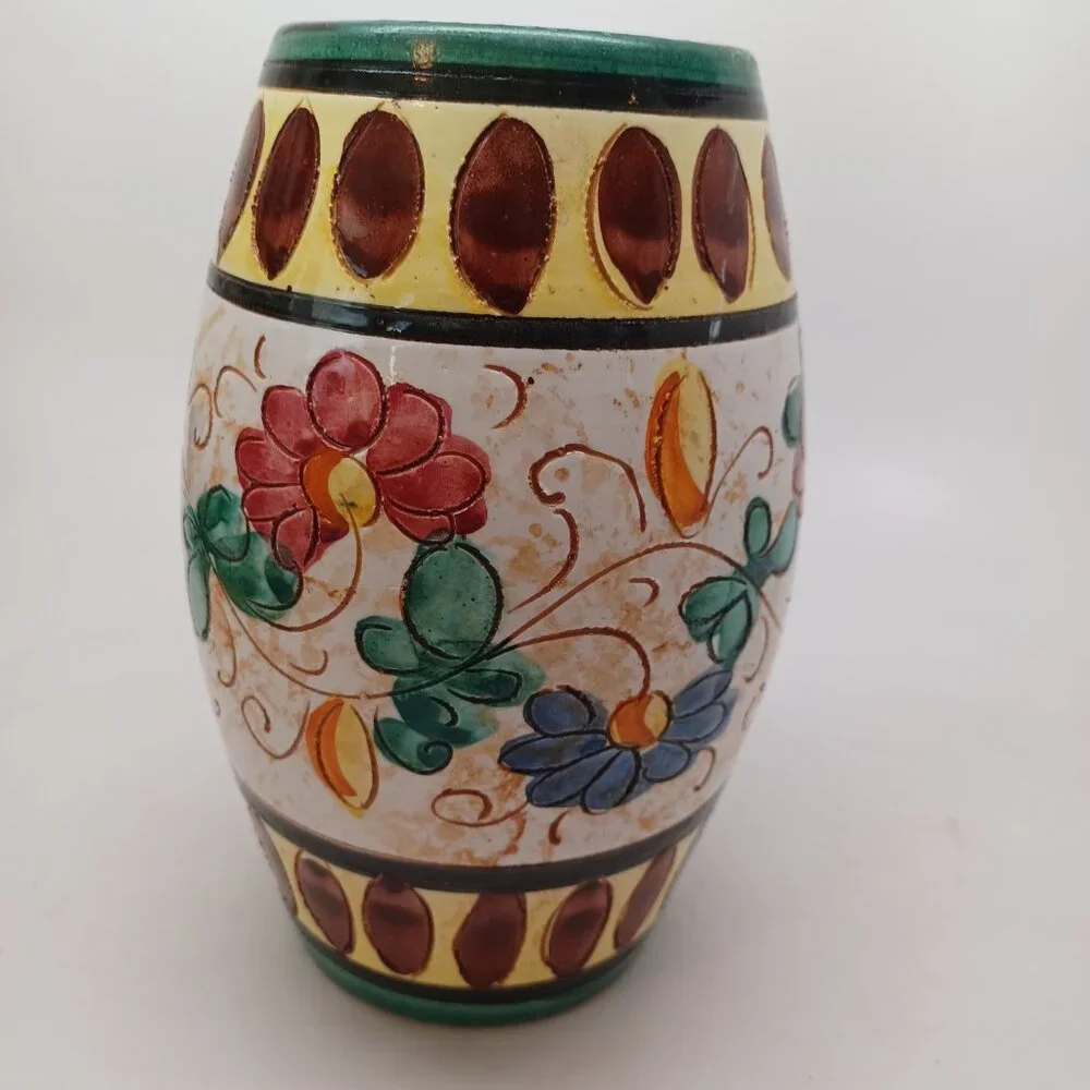 Vintage Italian Vase Hand Painted 8